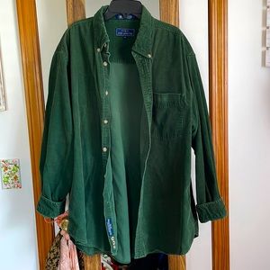 Forest green corduroy button up